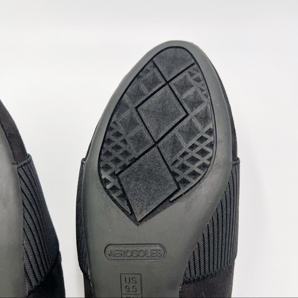 Aerosoles Womens Size 9.5 Look Out Black Fabric Microsuede Slides‎ Mules Shoes - Picture 12 of 16